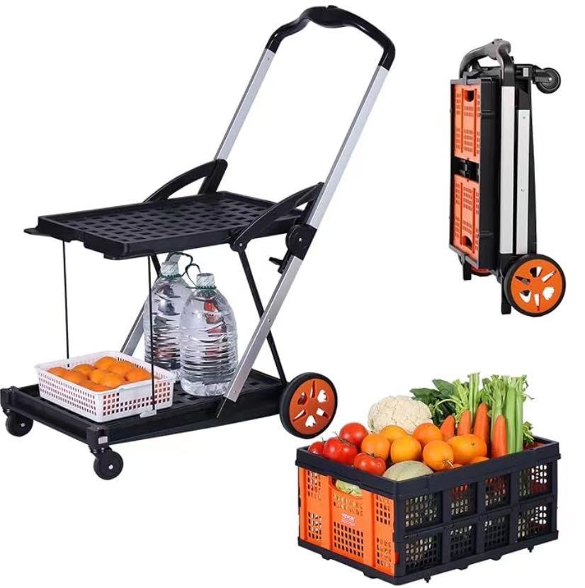 Lapisan Double Layer Shopping Trolleys
